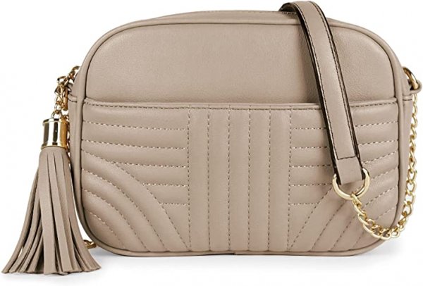 Quilted Crossbody Bags for Women - Stylish Camera Bag with Tassel