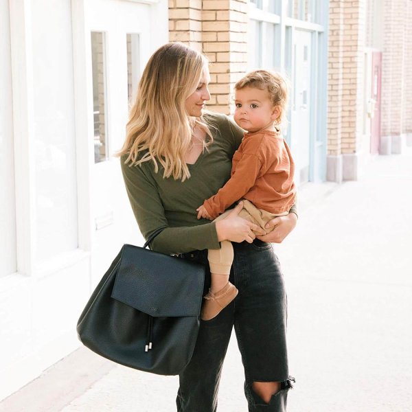 Drawcord Diaper Bag Backpack, Ebony