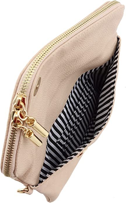 Envelope Wristlet Clutch Crossbody Bag with Chain Strap